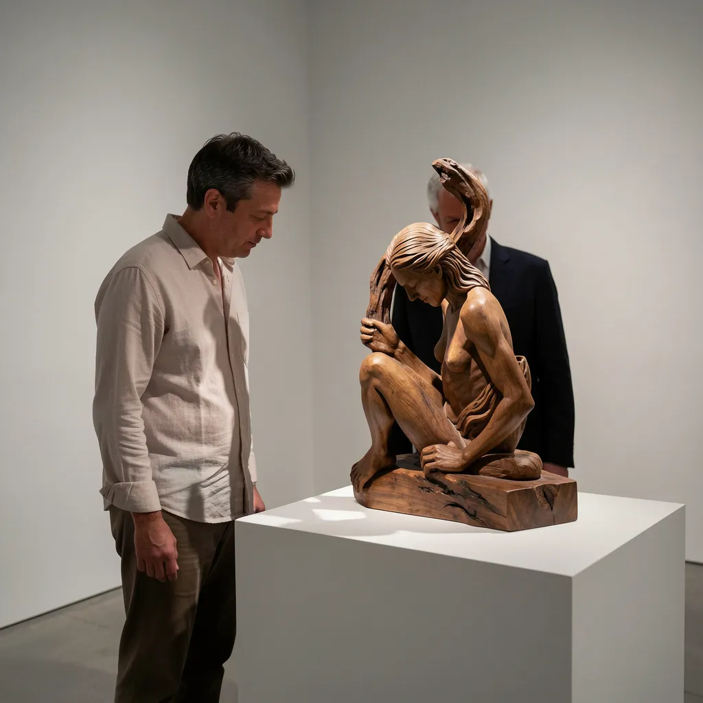 Elegant wooden bowl with smooth curves and natural finish