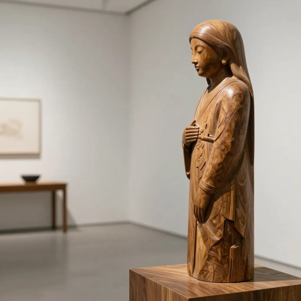 Small maple sculpture showcasing fine carving techniques