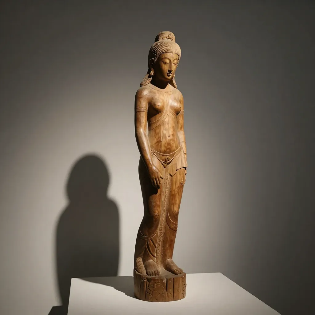 Medium walnut sculpture with rich dark tones